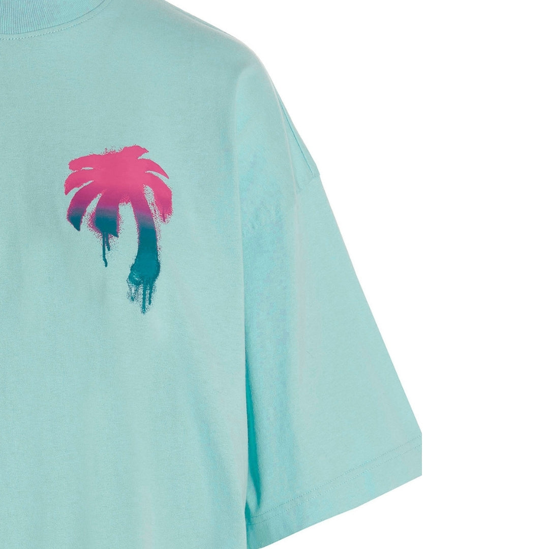 Palm Angels I Love PA Logo Light Blue T-Shirt XS