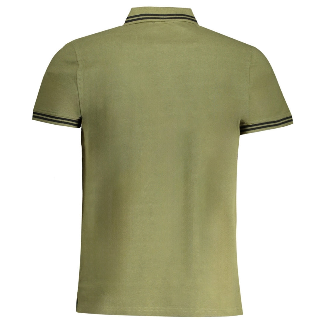 Cavalli Class Tipped Collar Green Logo Green Polo Shirt m