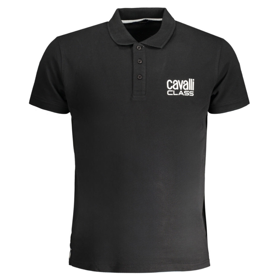 Cavalli Class Bold Logo Black Polo Shirt m