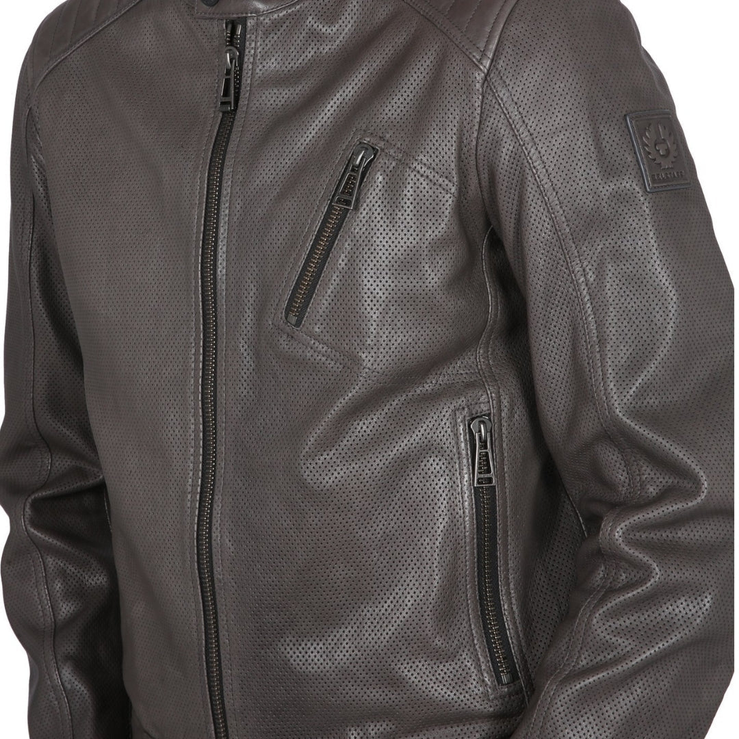 Belstaff Racer Air Dark Grey Leather Jacket M