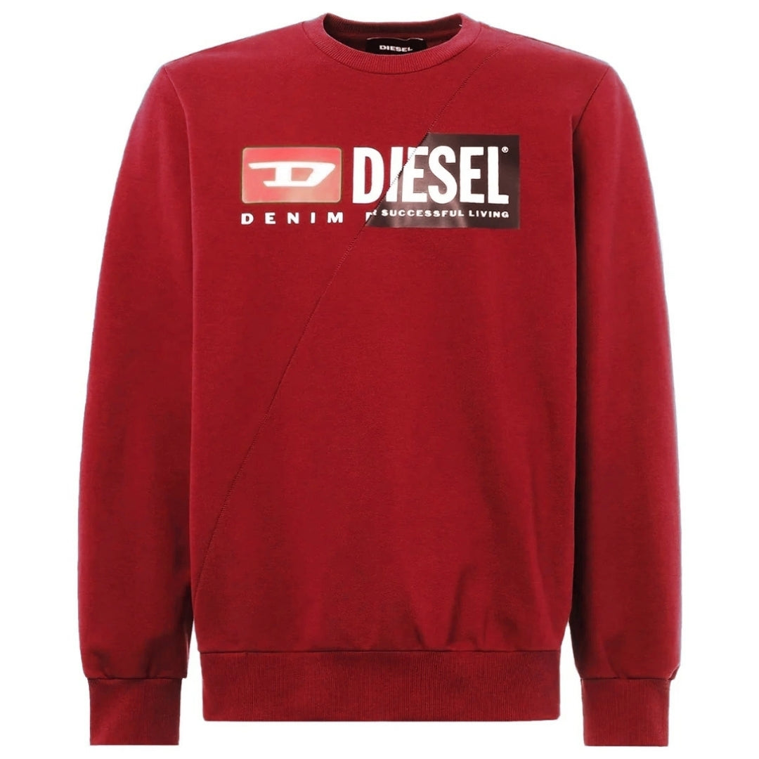 Diesel Cut Divison Logo Red Sweatshirt S