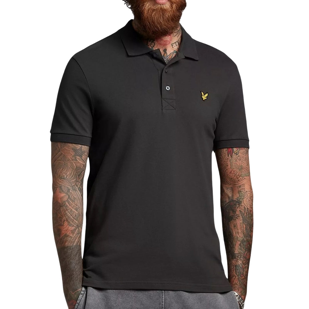 Lyle & Scott Short Sleeved Gunmetal Grey Argyle Polo Shirt XS