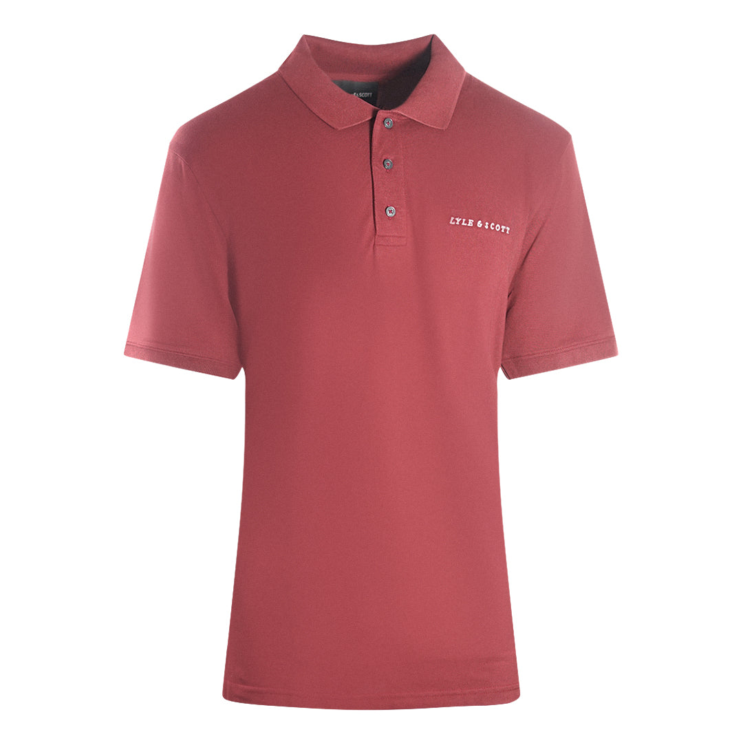 Lyle & Scott Plain Embroidered Logo Fletcher Burgundy Polo Shirt S