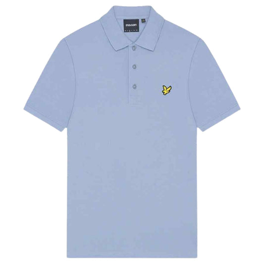 Lyle & Scott Branded Chest Logo Blue Smoke Polo Shirt S