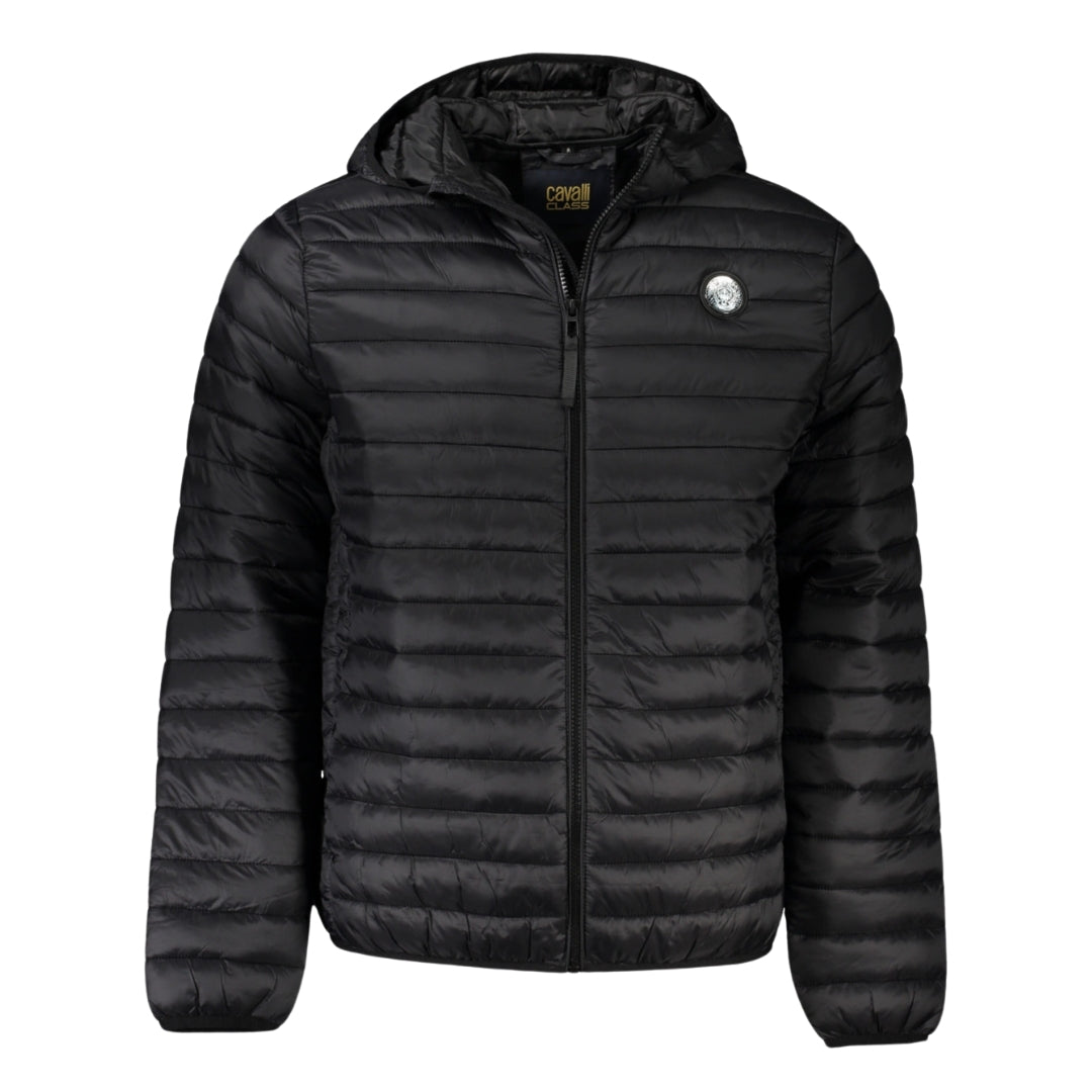 Cavalli Class Plain Quilted Black Jacket s