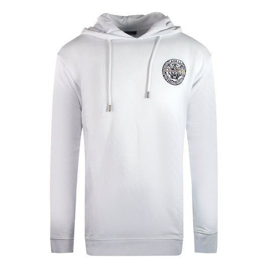 Cavalli Class Large Circle Design White Hoodie L