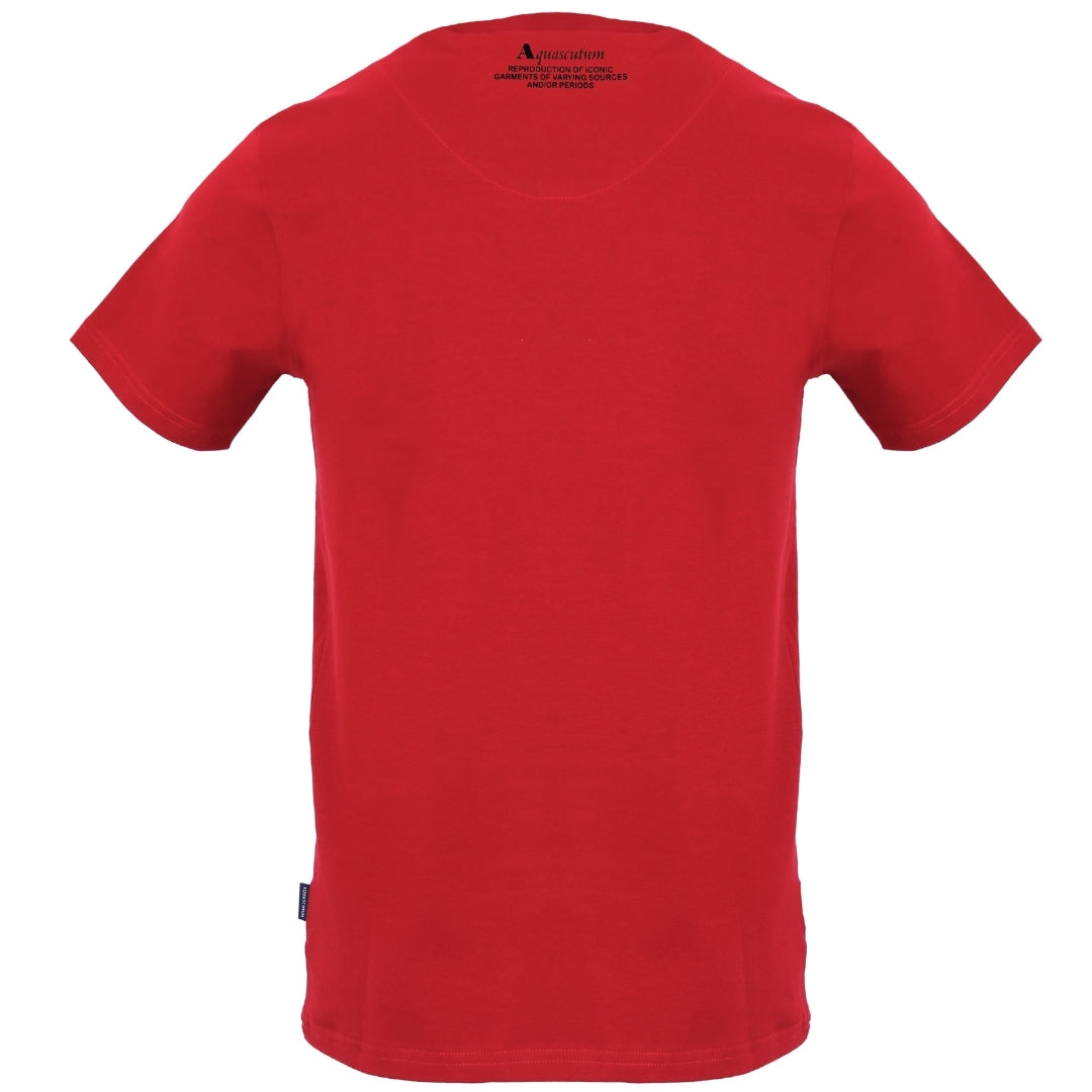 Aquascutum Large Shield Aldis Logo Red T-Shirt S