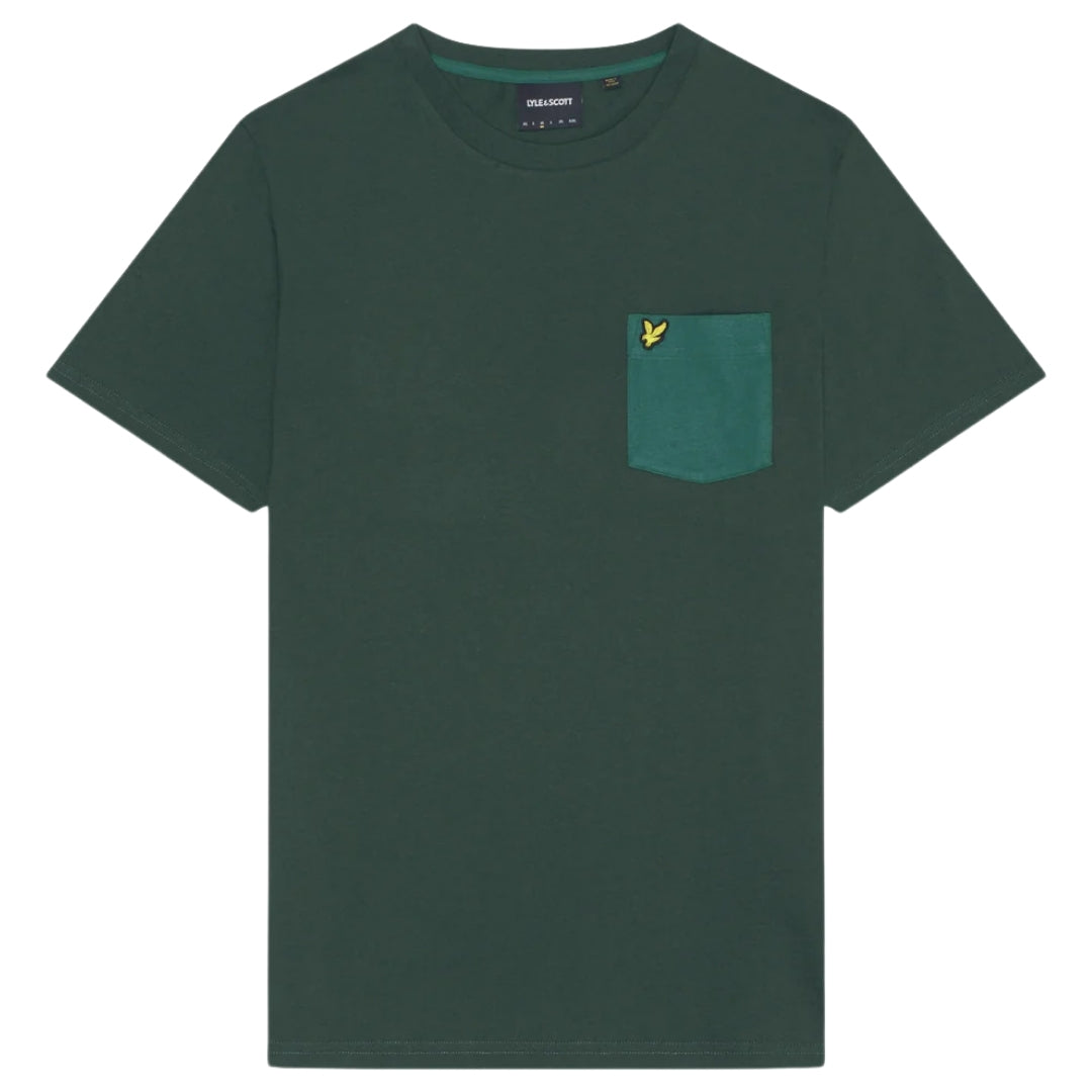 Lyle & Scott Tonal Pocket Argyle Teal Green T-Shirt S