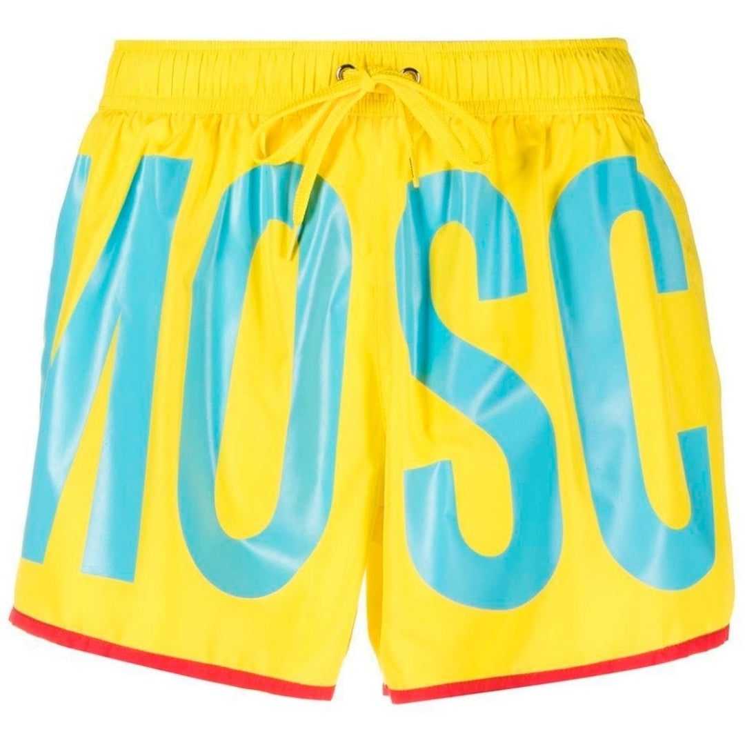 Moschino Large Blue Logo Yellow Short Swim Shorts S