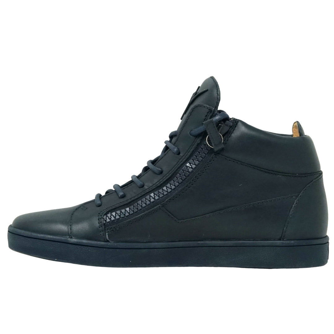 Giuseppe Zanotti Navy Blue High Top Sneaker