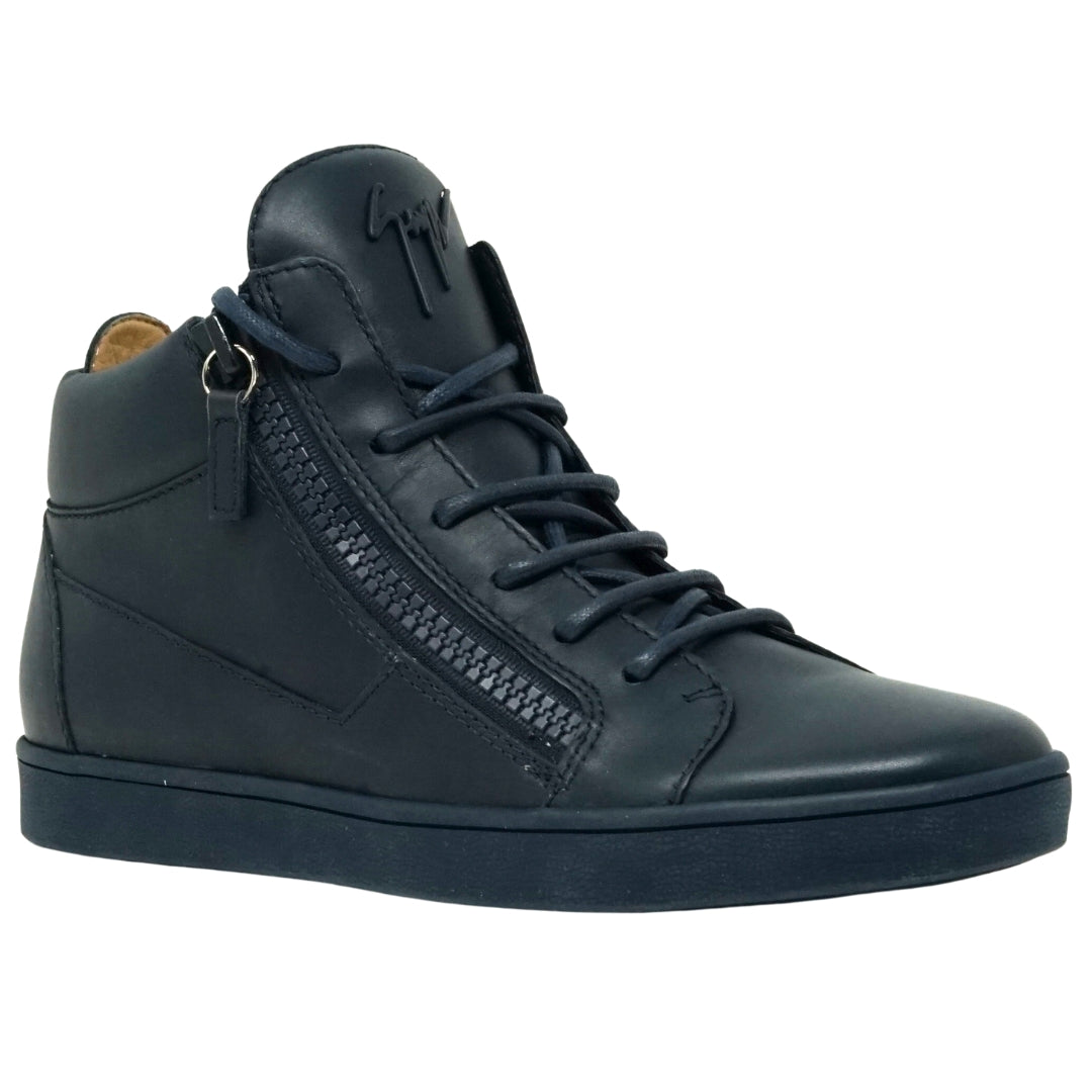 Giuseppe Zanotti Navy Blue High Top Sneaker