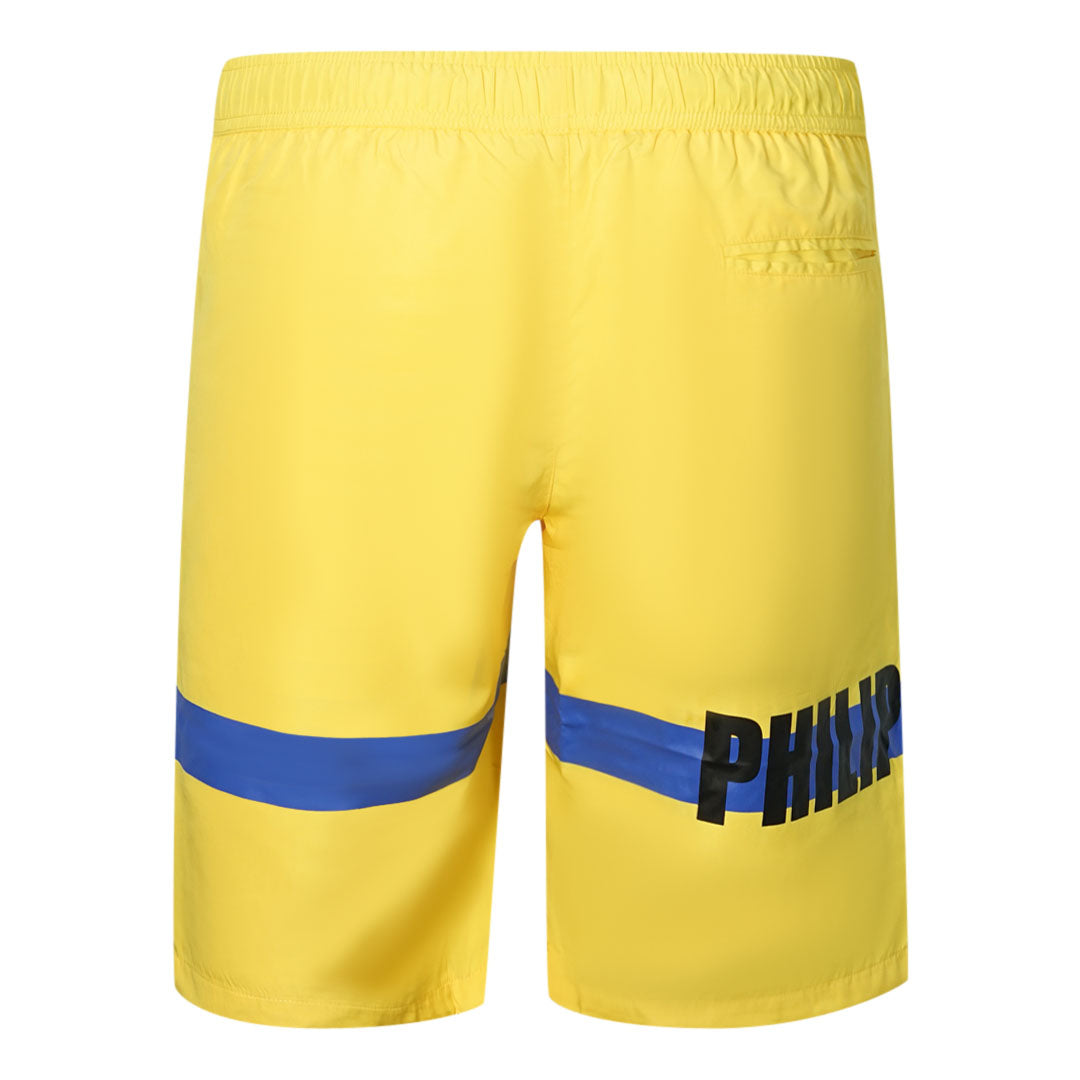 Philipp Plein TM Skull And Bones Yellow Swim Shorts