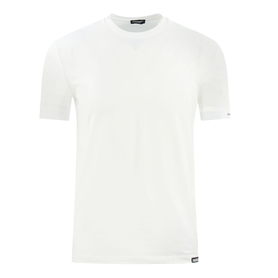 Dsquared2 Bold Brand Logo on Sleeve White Underwear T-Shirt