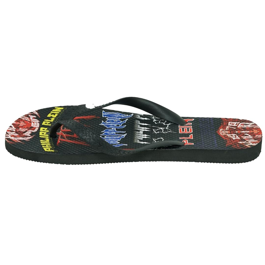 Philipp Plein Mens Imps902 99 Flip Flops Black