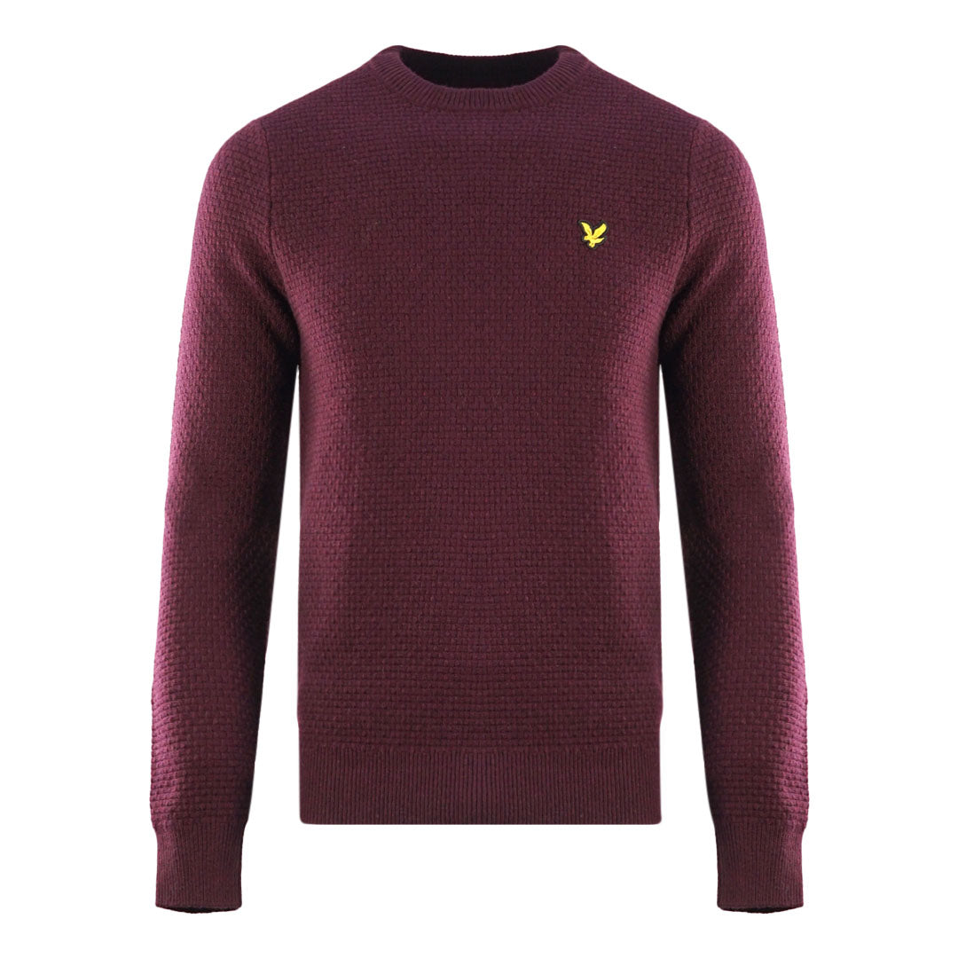 Lyle & Scott Mens KN1359V Z562 Sweater Burgundy