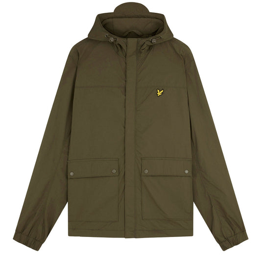 Lyle & Scott Branded Olive Hooded Parka Jacket