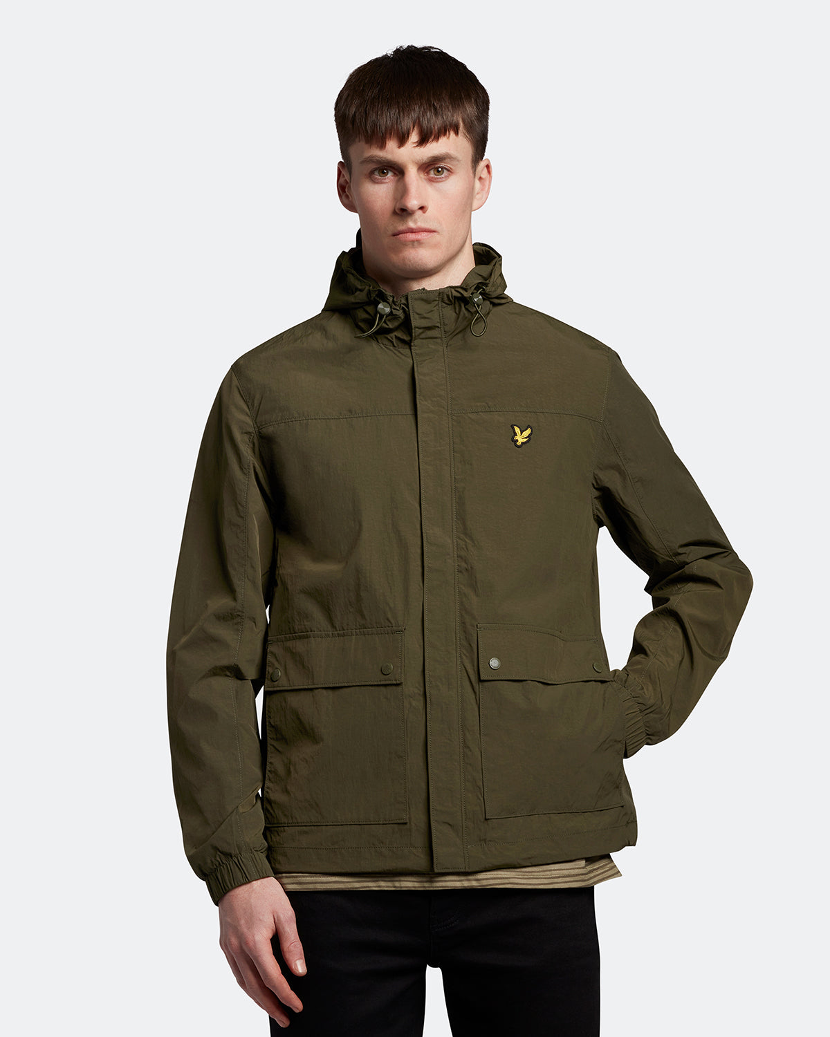 Lyle & Scott Branded Olive Hooded Parka Jacket