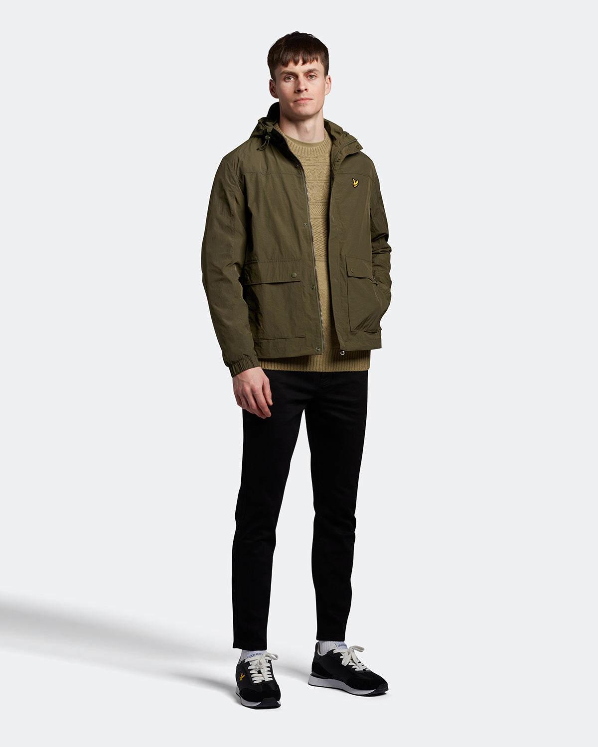 Lyle & Scott Branded Olive Hooded Parka Jacket