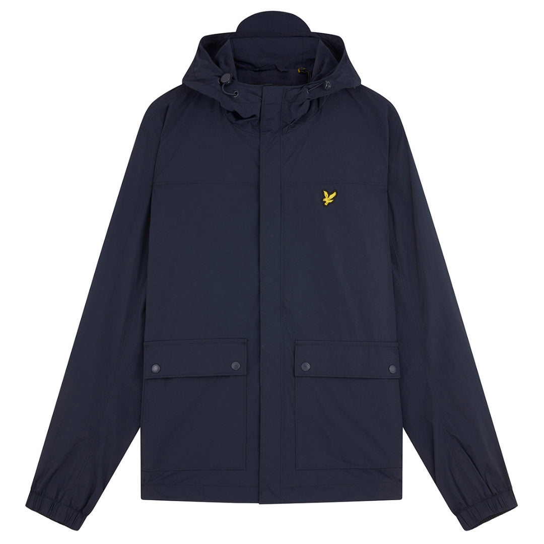 Lyle & Scott Branded Navy Blue Hooded Parka Jacket