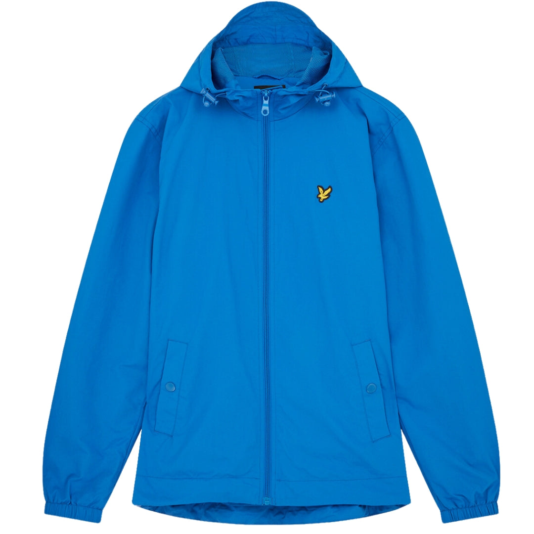 Lyle & Scott Branded Bright Blue Hooded Short Lightweight Jacket L