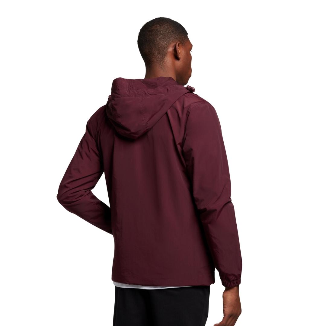 Lyle & Scott Branded Burgundy Hooded Short Lightweight Jacket