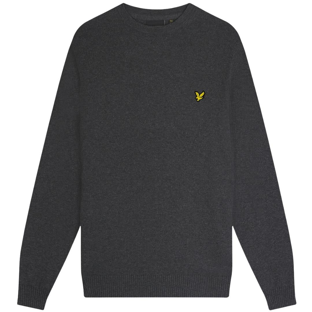 Lyle & Scott Cotton Merino Charcoal Marl Pull-over Jumper