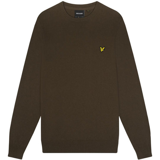 Lyle & Scott Cotton Merino Olive Pull-over Jumper