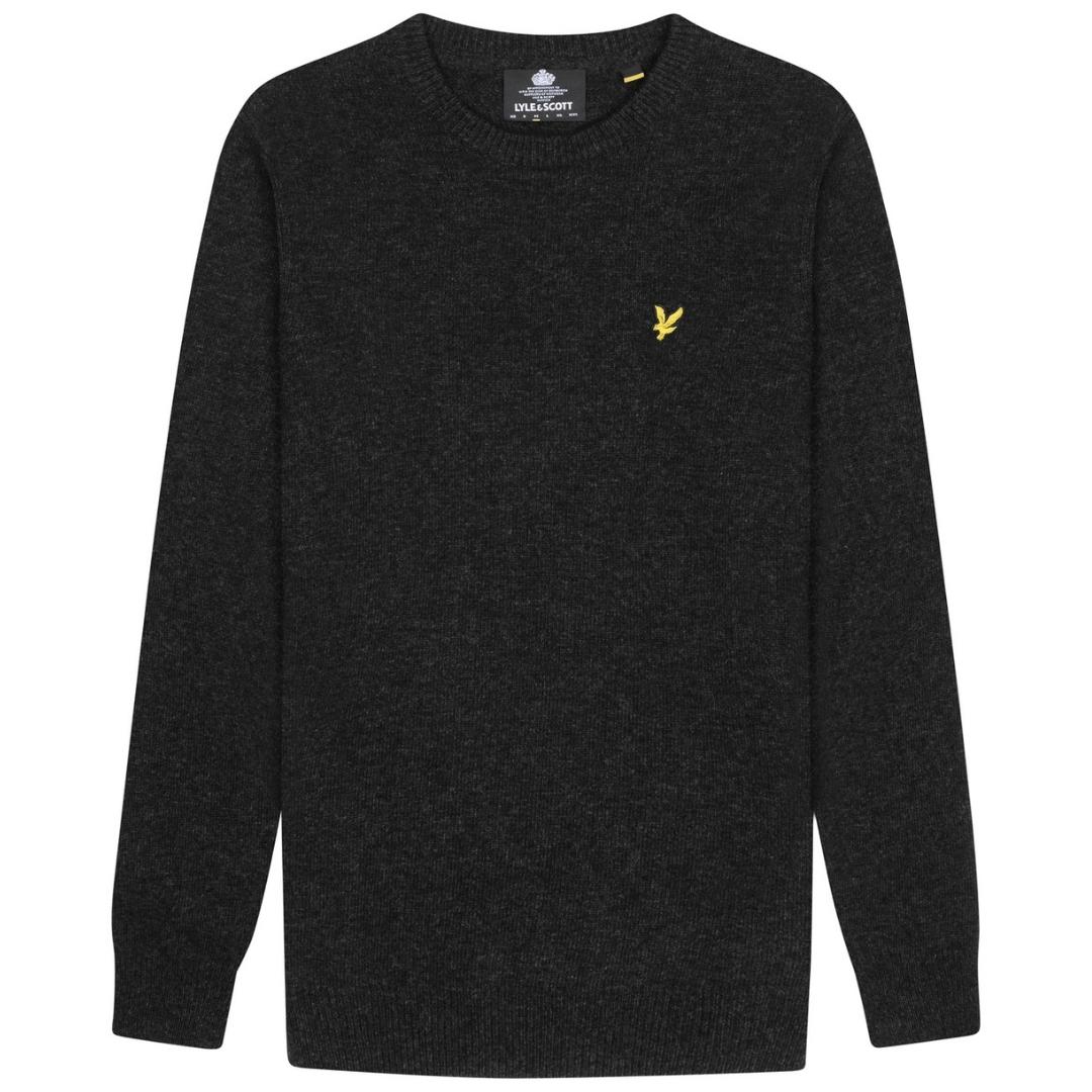 Lyle & Scott Crew Neck Lambswool Charcoal Marl Blend Jumper