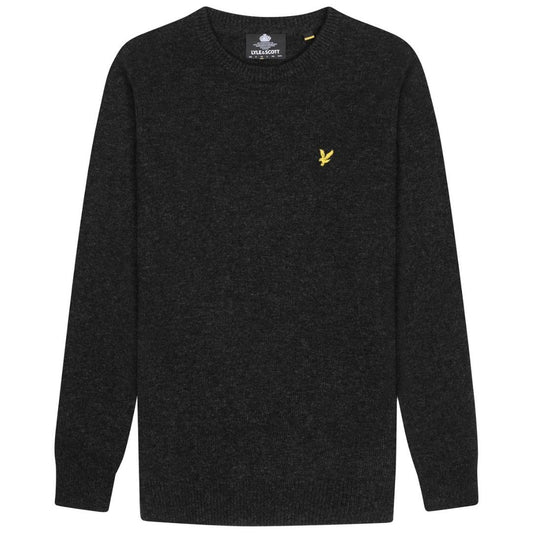 Lyle & Scott Crew Neck Lambswool Charcoal Marl Blend Jumper