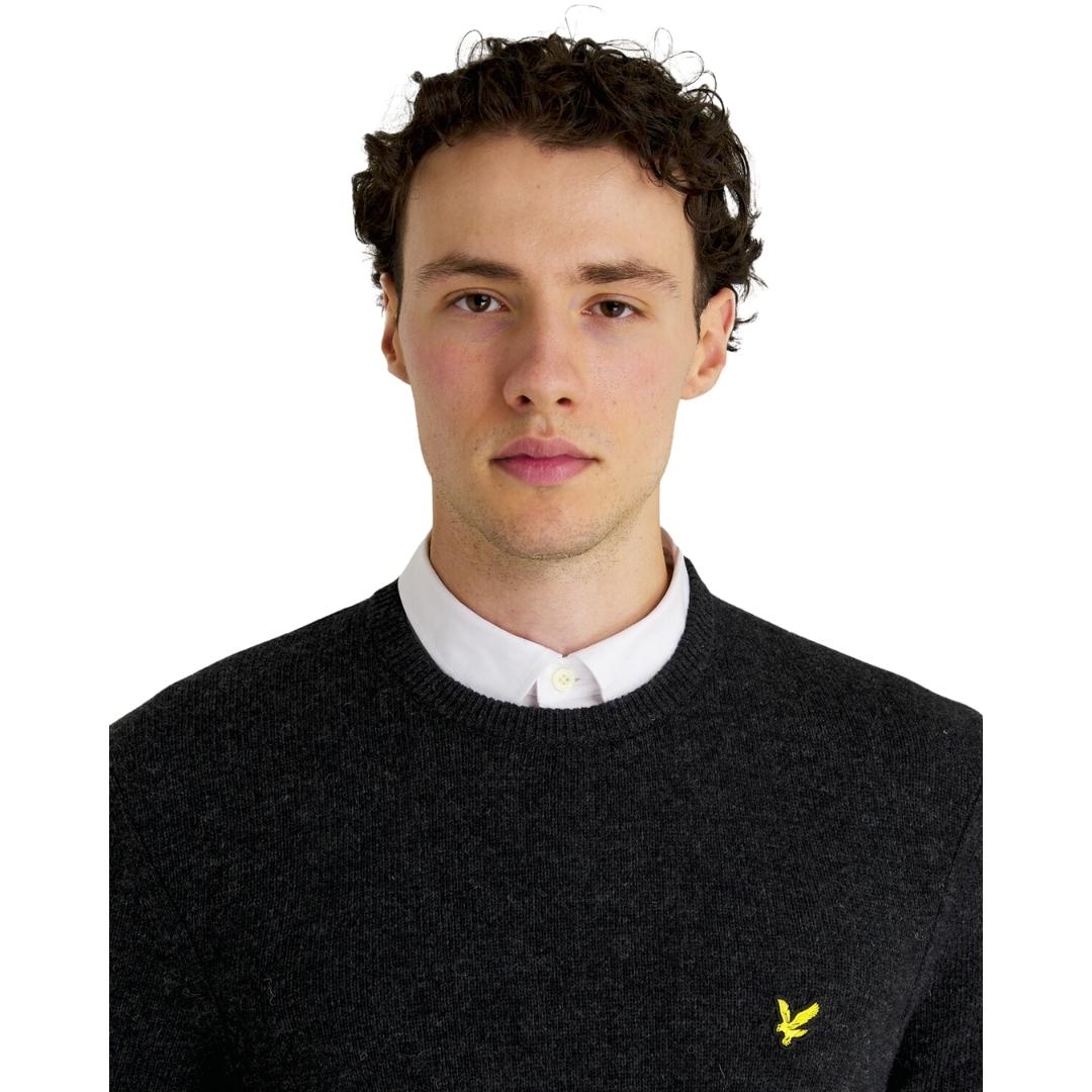 Lyle & Scott Crew Neck Lambswool Charcoal Marl Blend Jumper