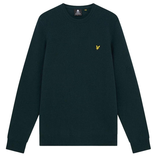 Lyle & Scott Crew Neck Lambswool Dark Green Blend Jumper