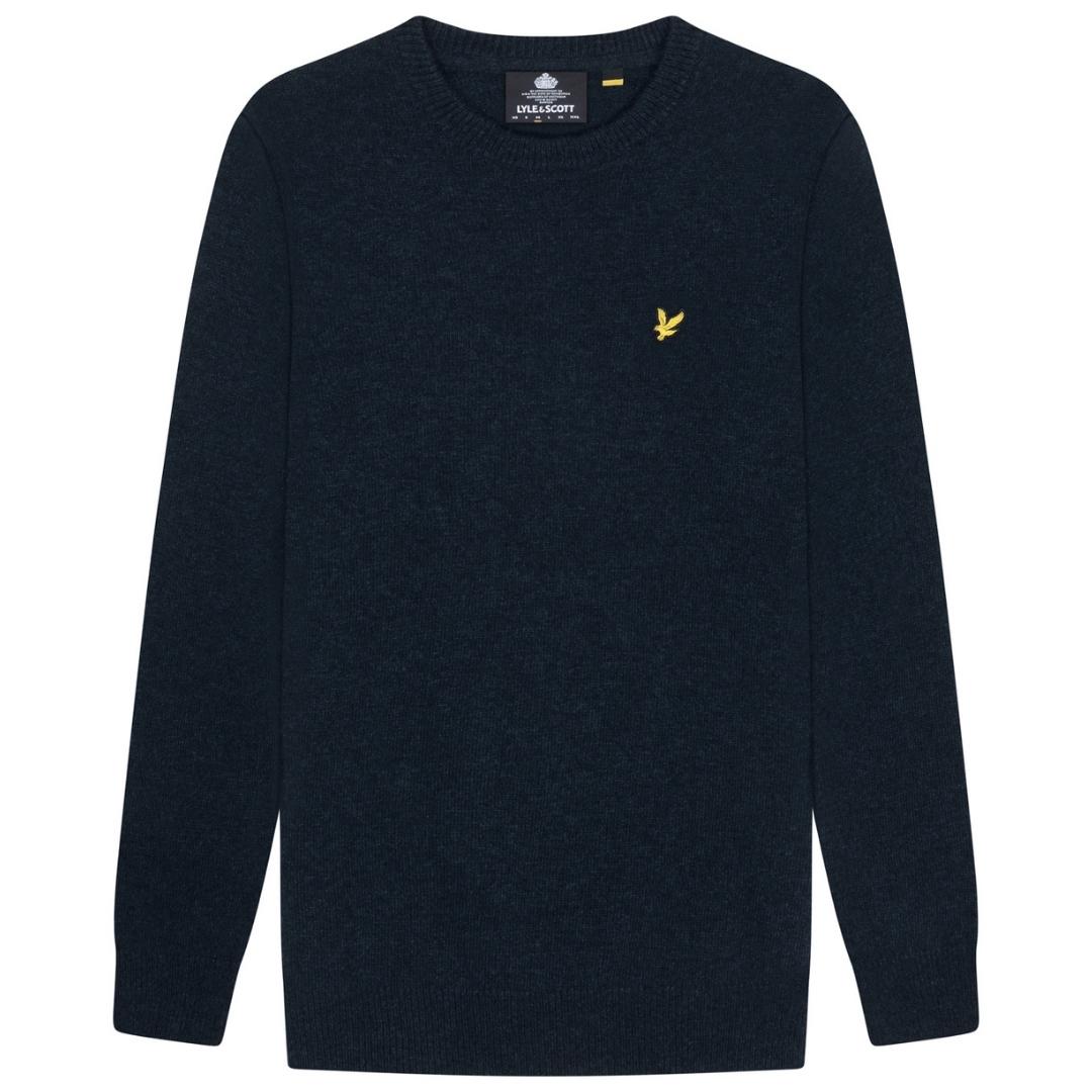 Lyle & Scott Crew Neck Lambswool Dark Navy Marl Blend Jumper