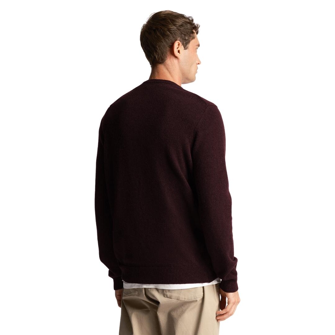 Lyle & Scott Crew Neck Lambswool Burgundy Marl Blend Jumper