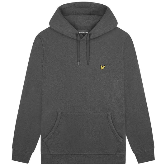 Lyle & Scott Branded Charcoal Marl Pull-over Hoodie