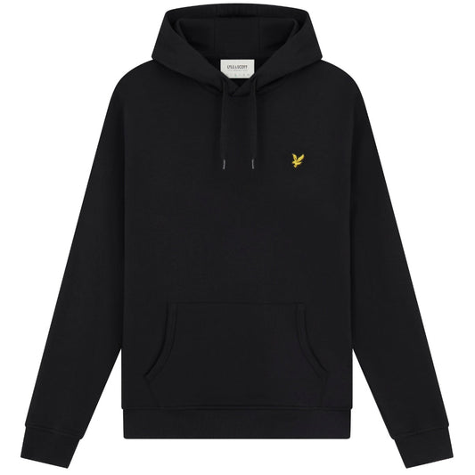 Lyle & Scott Branded Jet Black Pull-over Hoodie