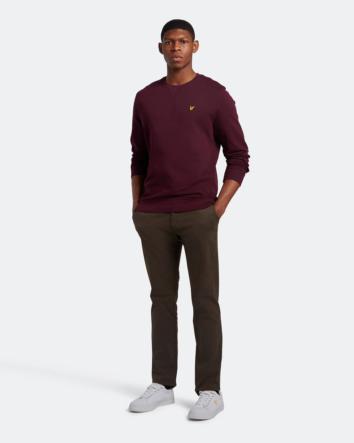 Lyle & Scott Mens ML424VOG Z562 Jumper Burgundy