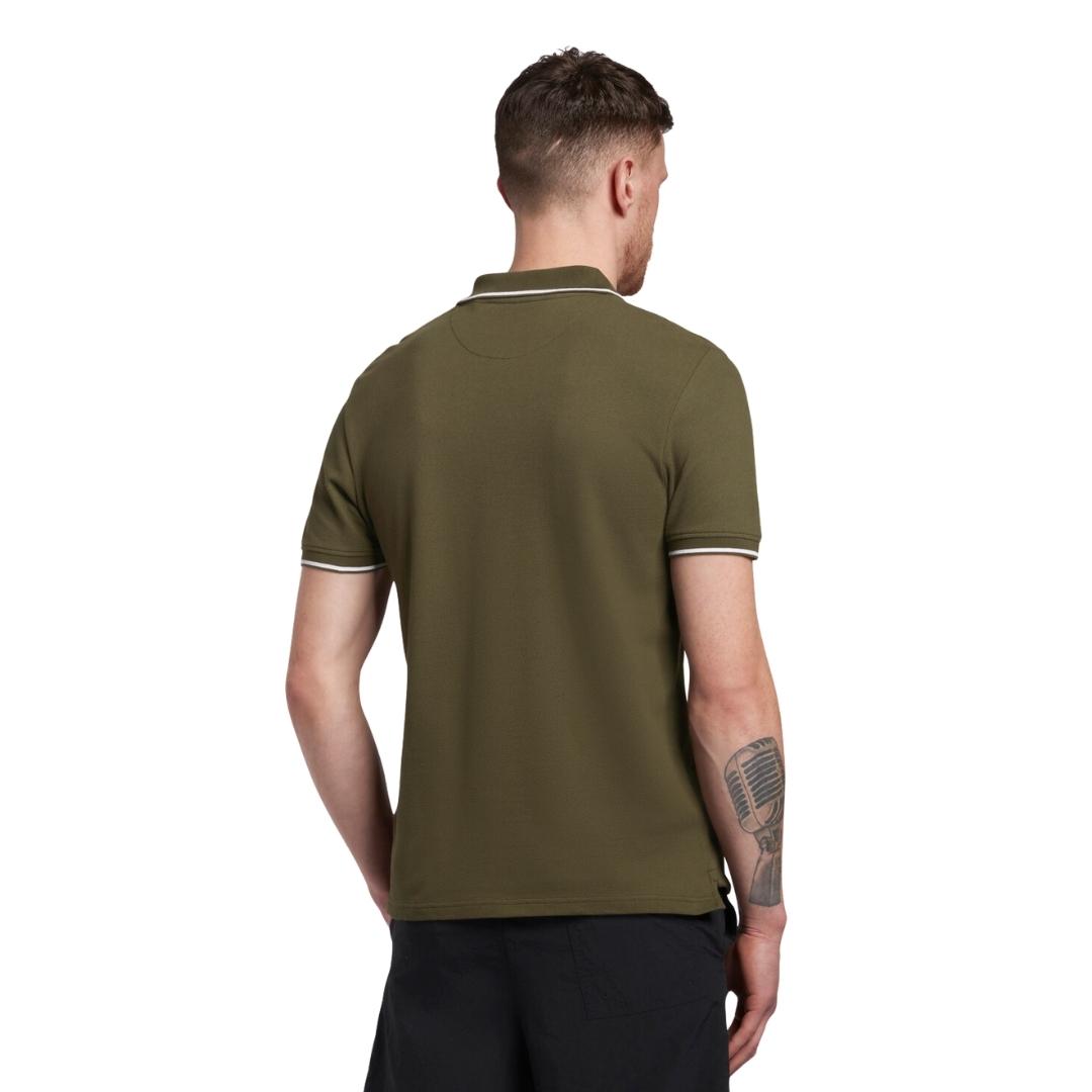 Lyle & Scott Tipped Olive Polo Shirt