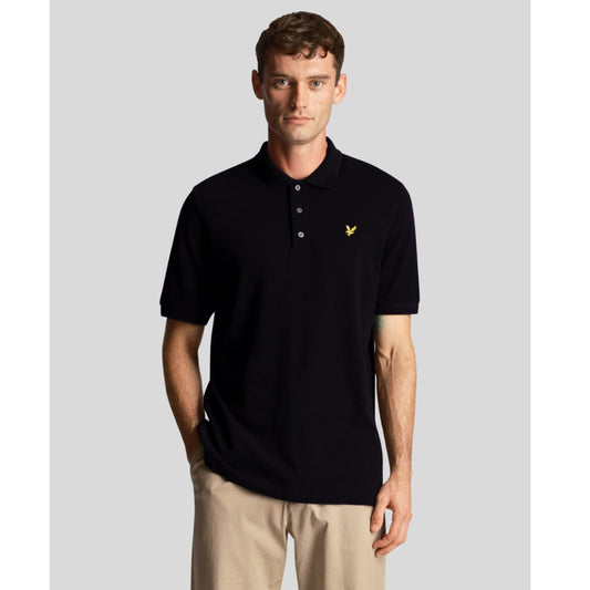 Lyle & Scott Textured Tipped Black Polo Shirt