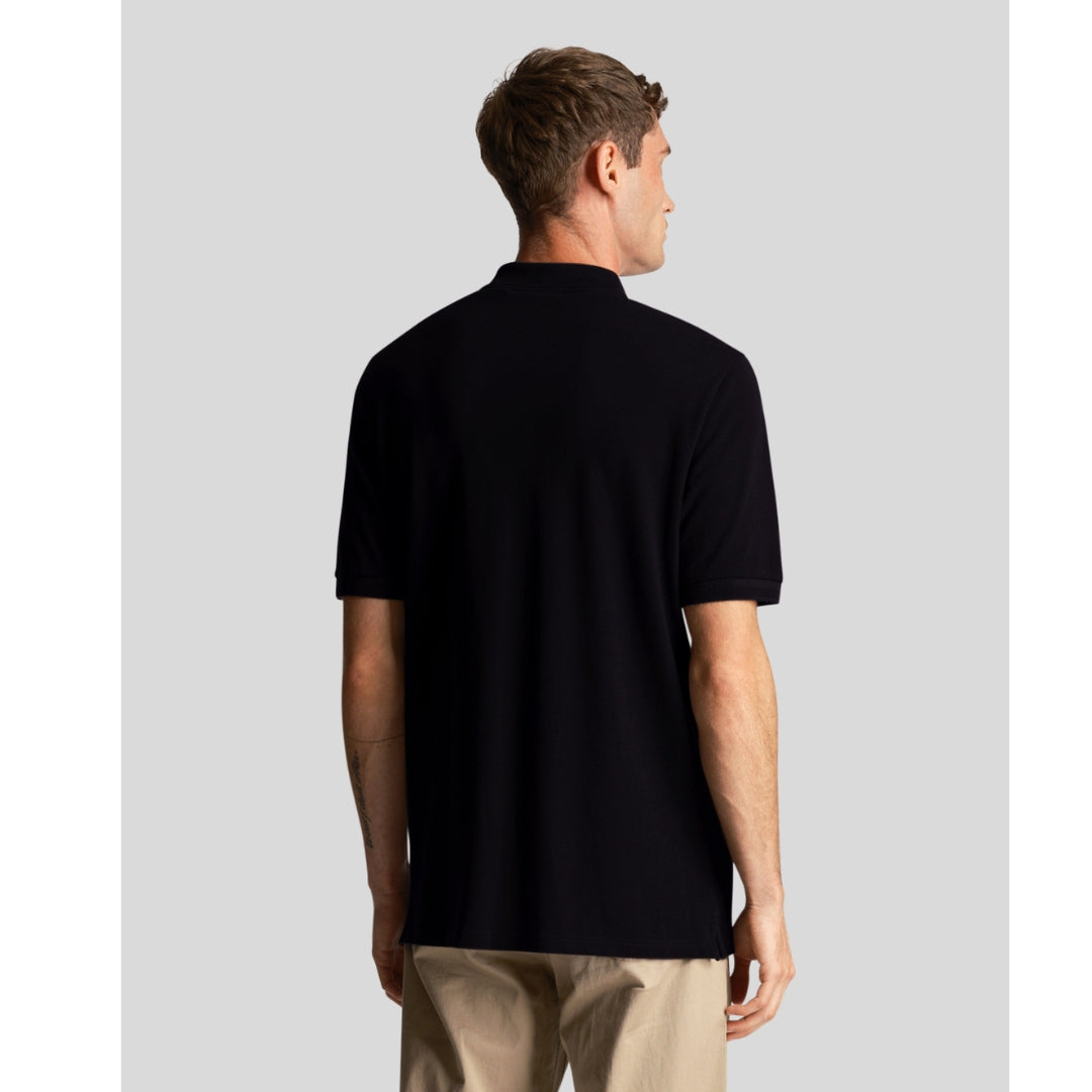 Lyle & Scott Textured Tipped Black Polo Shirt