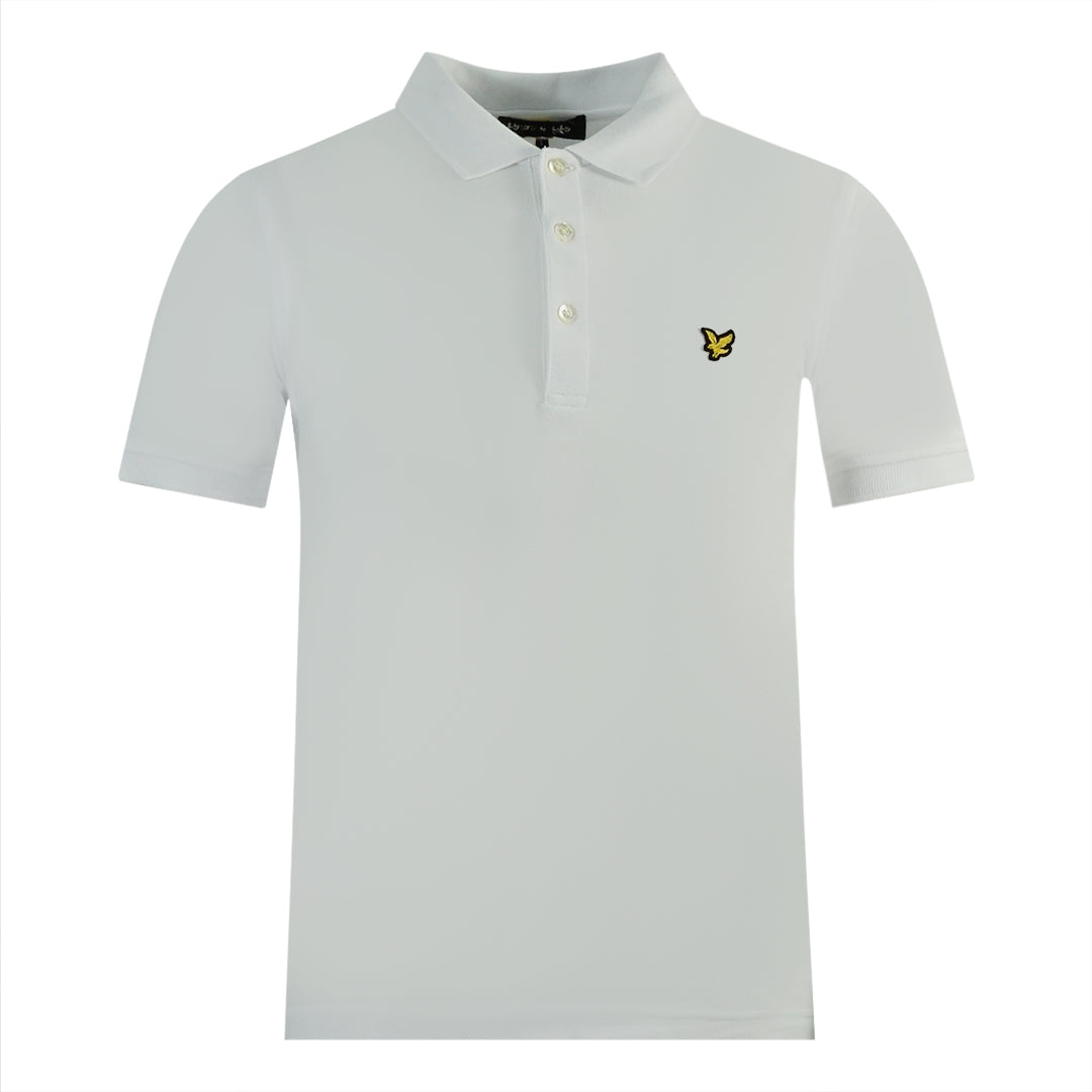 Lyle Scott Brand Chest Logo White Polo Shirt