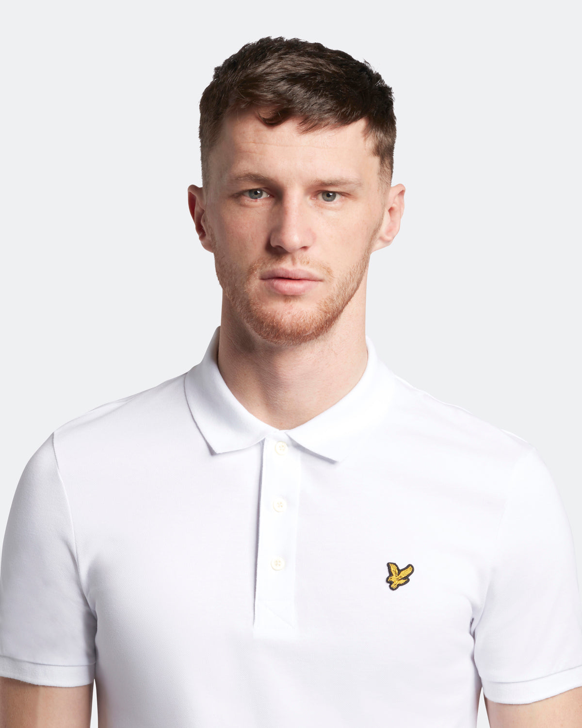 Lyle Scott Brand Chest Logo White Polo Shirt