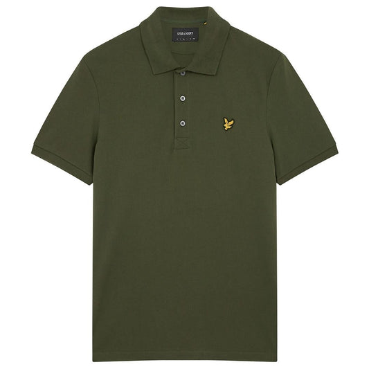 Lyle & Scott Branded Chest Logo Olive Polo Shirt