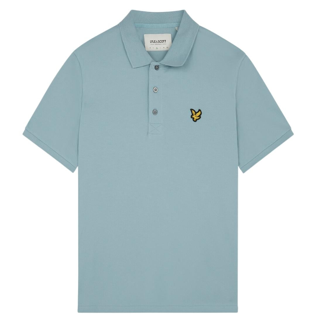 Lyle & Scott Branded Chest Logo Away Blue Polo Shirt