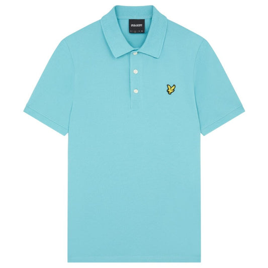 Lyle & Scott Branded Chest Logo Alpine Sky Polo Shirt