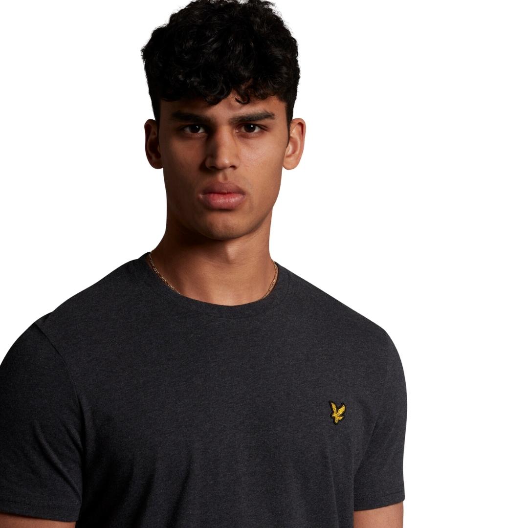 Lyle & Scott Branded Chest Logo Charcoal Marl T-Shirt