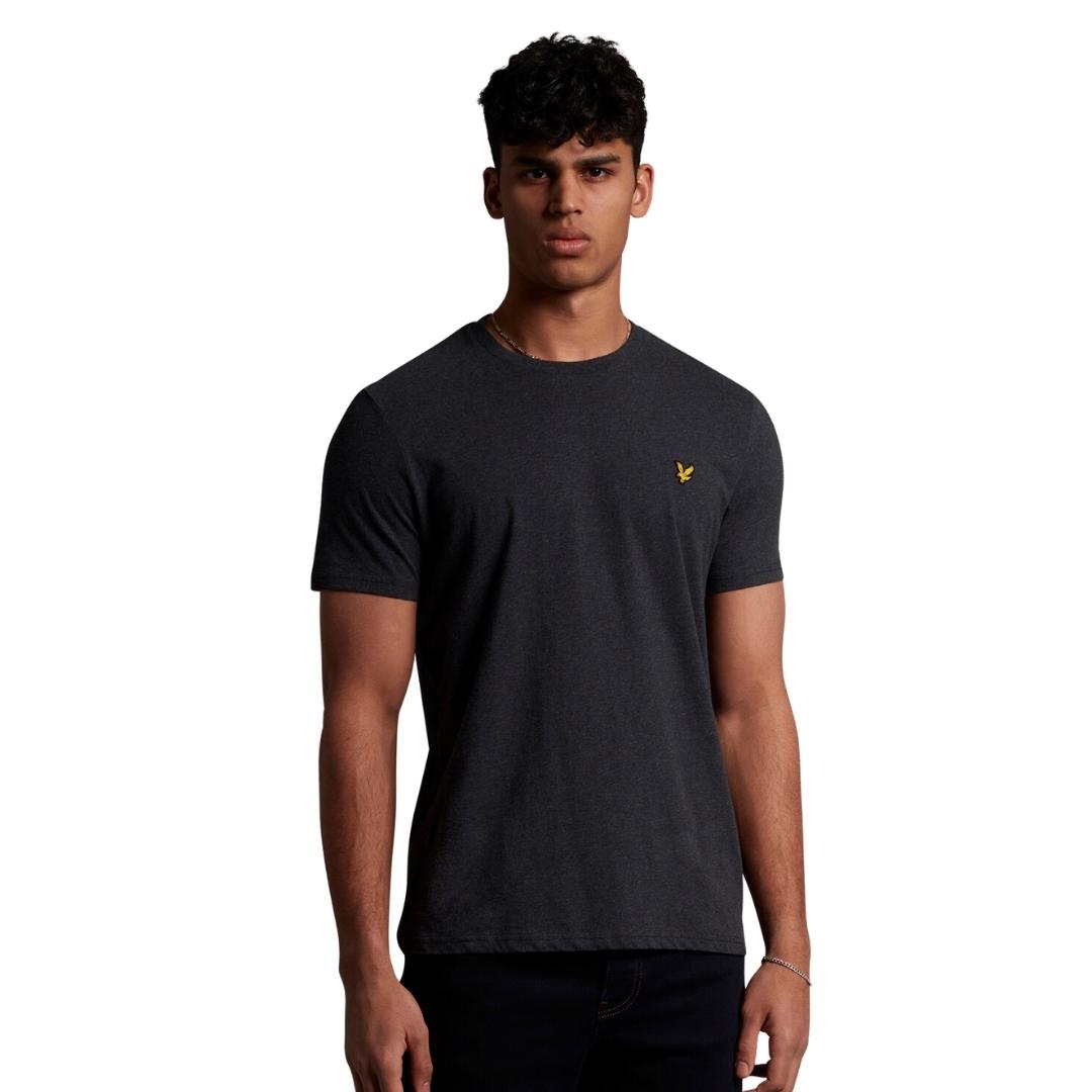 Lyle & Scott Branded Chest Logo Charcoal Marl T-Shirt