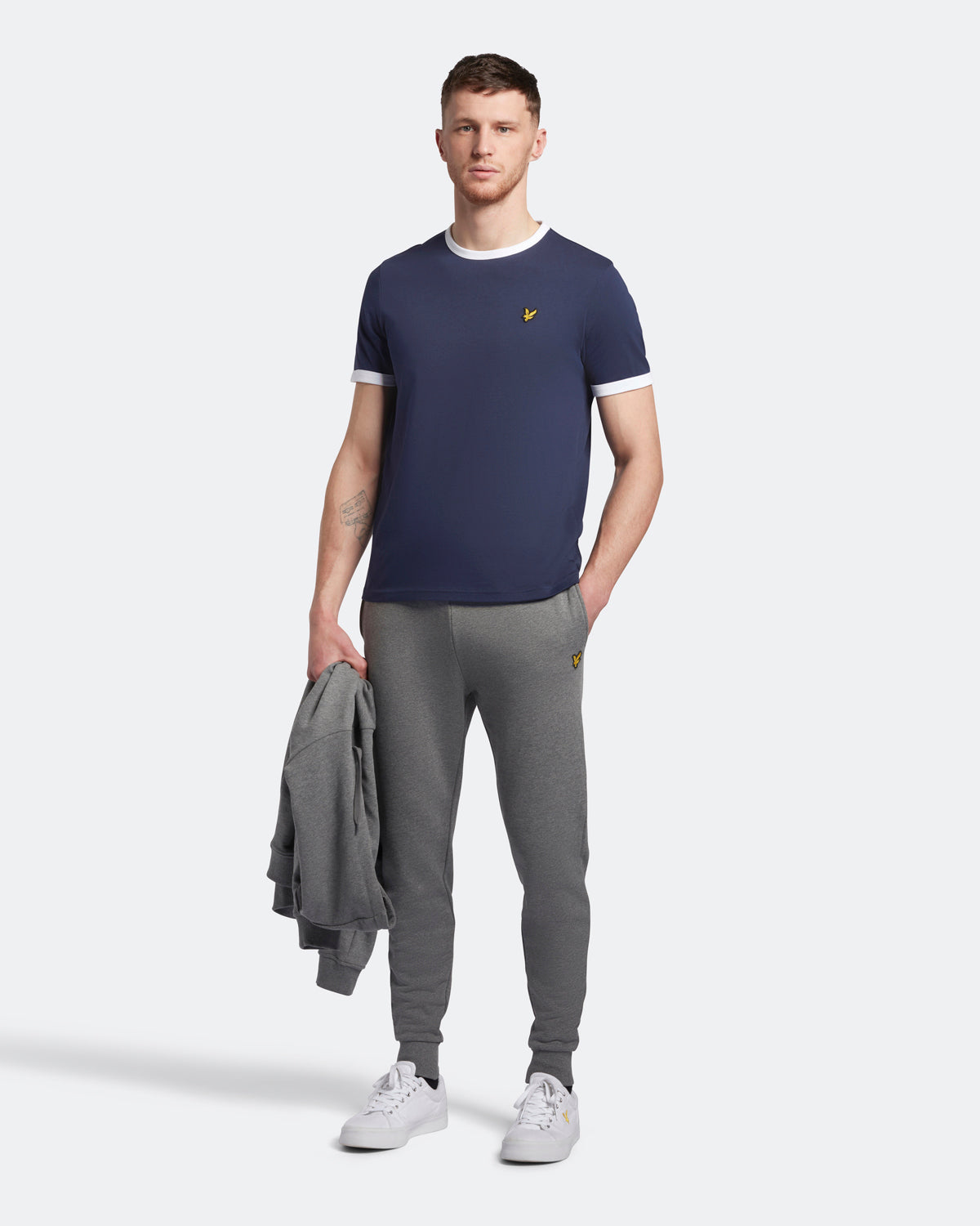 Lyle & Scott Branded Navy Ringer T-Shirt