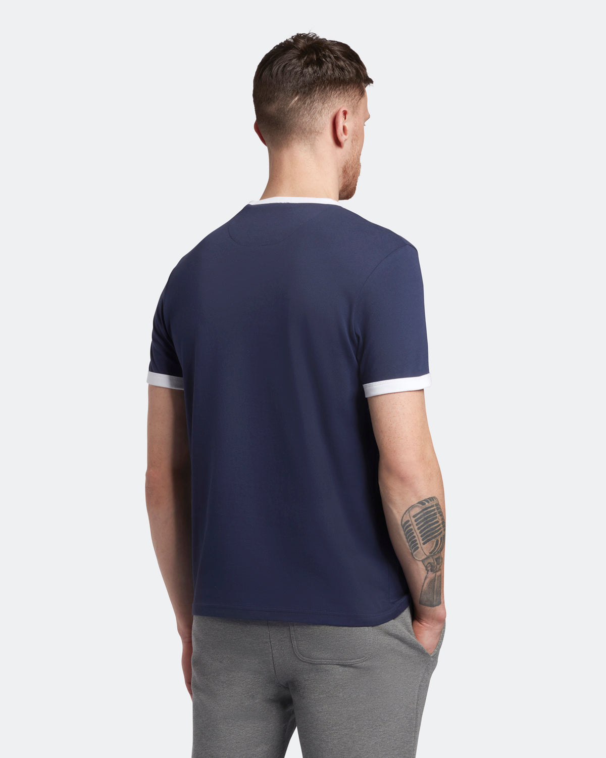 Lyle & Scott Branded Navy Ringer T-Shirt