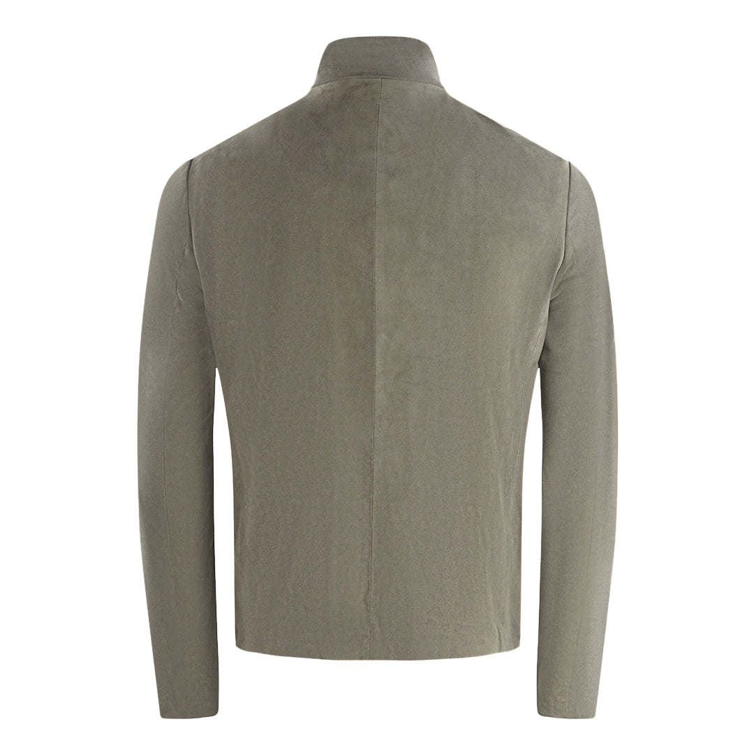 Emporio Armani Grey Leather Jacket - Blakeburn