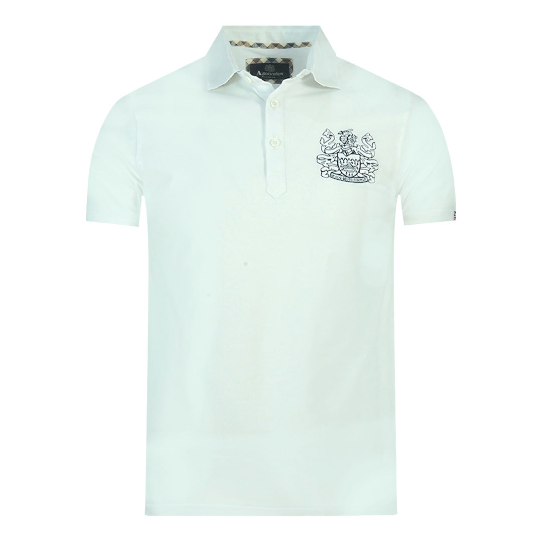 Aquascutum Mens QMP026 01 Polo Shirt White